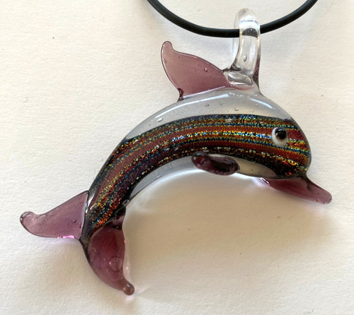 Glasanhänger delfin halskette - glasanhänger,