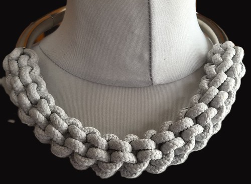 Halsreif collier graue kordel - halsreif,