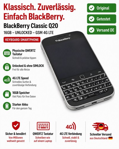 Blackberry classic q20 - q20, 16gb