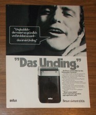 Seltene Werbung vintage BRAUN SIXTANT 6006 Rasierer - Das Unding 1972