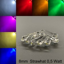 8mm LEDs Strawhat 200° 0,5