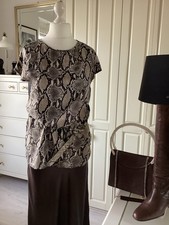 Zara Oberteil Tunika Animalprint Braun Beige Gr. L