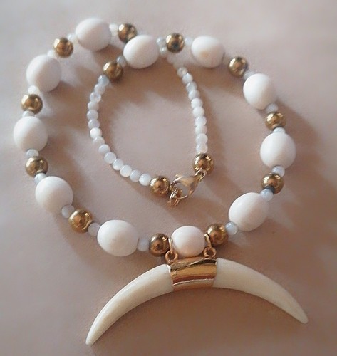 Boho kette ivory vintage - boho,