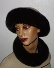 Braun Nerz Pelz Stirnband Saga Mink Fur Echtfell Kragen Schal Sky Band Pelzband