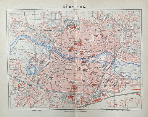 Antiker stadtplan nürnberg - antiker, stadtplan: