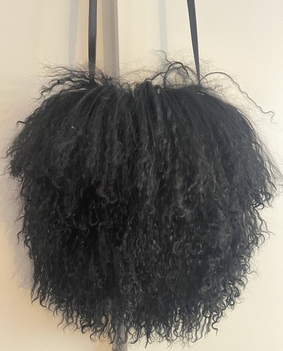 Tasche aus schwarzem - , lammfell