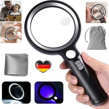 LED Lupe Leselupe mit Licht Beleuchtung 10-45X Vergrößerungsglas leselupe DHL