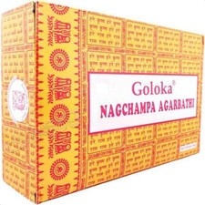 NAG CHAMPA von GOLOKA die Gelben BIG PACK 12x 16g RäucherSTÄBCHEN