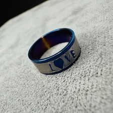 Ring blau silber LOVE Größe 53 Damen Schmuck Herz zweite Wahl