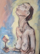 Ölbild Frau Farbe AktGemälde Modern Art Alexander Diener Natur  Unikat Wandbild 