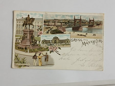 AK Litho Gruß aus Mannheim Bahnhof