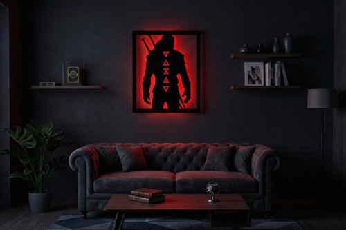 Weißer wolf led neon - led, schild