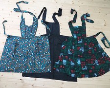 3x Nostalgie Damen Latz Cocktail Schürze 50/60/70 Jahre Vintage Baumwolle I427