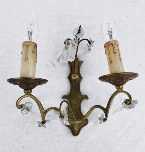 Alte messing wandleuchte - messing,