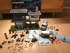 Playmobil Polizeistation 5176, Auto 9236, Motorrad 6876, Pferdehänger, Segway