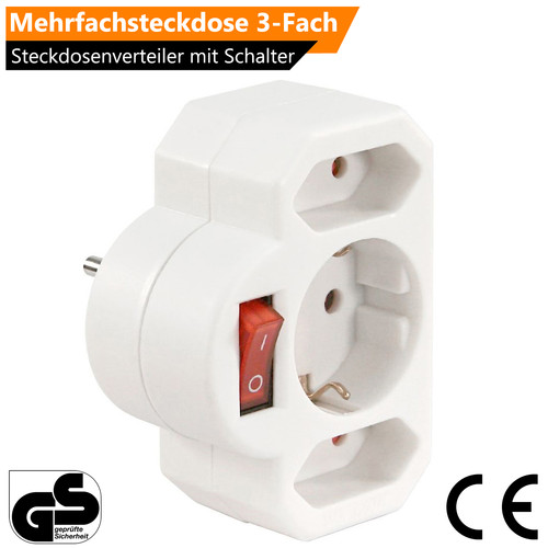 Steckdosenadapter fach - steckdosenadapter, 3-fach