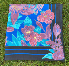 Schönes Tuch Thai Seide Thai Silk Blau Schwarz Goldkonturen Gutta 89 x 88