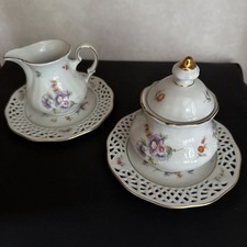 Burg Lindau Porzellan , Zuckerdose und Milchkännchen mit Untertasse