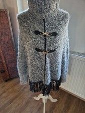 Poncho Pullover Strick Größe