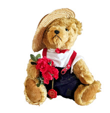 HERMANN Teddy -  Rosenkavalier mit Blumen und Brummstimme