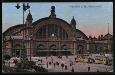 Frankfurt a. M., Hauptbahnhof, Straßenbahn, Ansichtskarte 