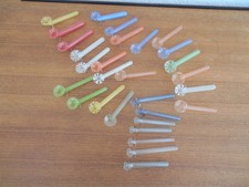 Lauscha 29 x Tischvasen  Bimini Fadenglas verschiedene Farben 50er Jahre (B)