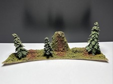 Spur H0 DDR HÄNISCH 1417 Geländestück Kurve Pappe Fels m. Tannen Landschaft Piko