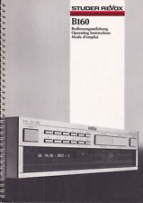 Bedienungsanleitung-Operating Instructions für Revox B 160