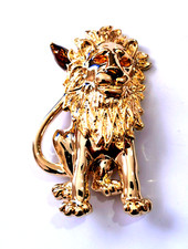 Vintage lion brooch german - brooch,