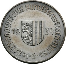 Leipzig, Silbermedaille 1934, 20. Deutsches Bundesschießen 6.-15. Juli