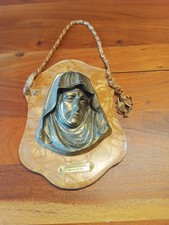 Alte religiöse Maria Kopf auf funiertes Holz und Messing