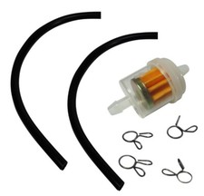 Benzinfilter + 2x Benzinschlauch + 4x Klemmen Universal für 50ccm Mofa Roller