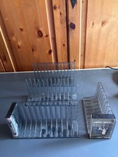 3 KASSETTEN REGALE FÜR JE 12 (1=10) insges  46 MC  STABILES PLASTIK AUFBEWAHRUNG