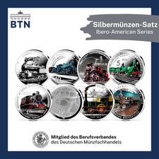 Silbermünzen-Satz Ibero American Series Historische Züge