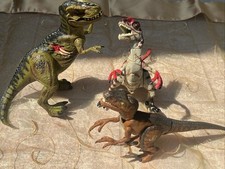 3x Kenner Hasbro Jurassic Park + J Park III Alpha Velociraptor Re-Ak A-Tak T-Rex