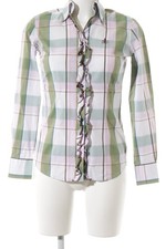 FIOR DA LISO Hemd-Bluse Damen Bluse Gr. DE 36 grasgrün-rosé-himmelblau