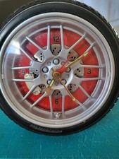 SPORTWAGENFELGE  mit REIFEN        DESK WATCH   Schreibtisch Uhr