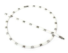 Collier Kette Armband  Edelstahl Keramik mit Zirkonia weiß silber in Geschenkbox