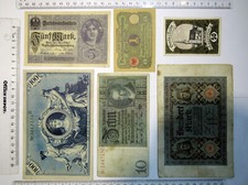 M09 Sammlung Lot 5 alte Geldscheine Deutschland 1908-1929 DR 100RM 1 -100 Mark