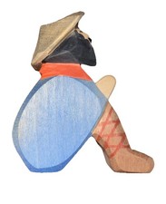 Ostheimer Hirte blau rot 40503 sitzend Krippe - Neuwertig Holzspielzeug Stempel