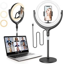 Selfie Fotografie10" USB LED Ringlicht Ringleuchte mit Stativ Lampe Handyhalter