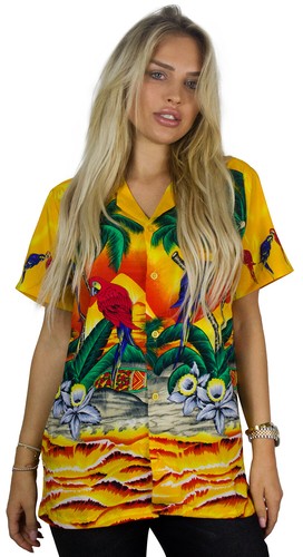 Funky hawaiibluse parrot gelb - funky,