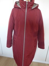 Steppmantel Damen 46 weinrot grau Kapuze mit RV  innen gesteppt Tailliert