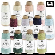 Rico Design 25g Creative Make it Blümchen Beilaufgarn Pailletten Wolle 12 Farben