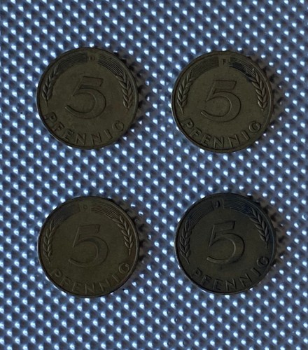 Brd pfennig 1950 f g - 4x, d-f-g-j