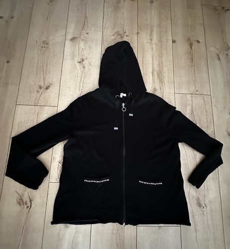 Schwarze feinstrick jacke - schwarze, feinstrick-jacke