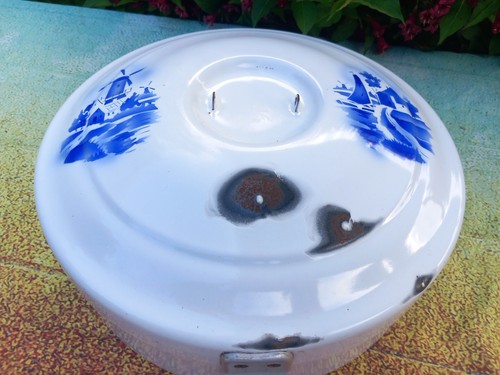Vintage emaille brotkasten - emaille,