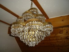 Antik Kristall Kronleuchter Deckenleuchte Lüster Deckenlampe Lampe Alt Rarität