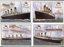 Moderne Postkarten: TITANIC. 4er Set. Kunst von D. Stone (Bernstein, 2. Serie)