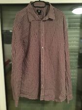 Herren, Hemd, H&M, Weinrot, kariert, XXL, langarm, gebraucht